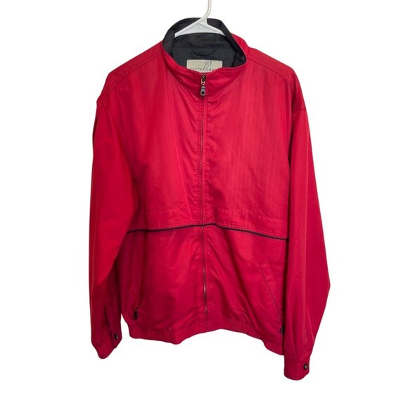 Vintage Cutter & Buck Jacket Red Lightweight Casual Lined Mens size M Cotton Ble - Picture 2 of 11